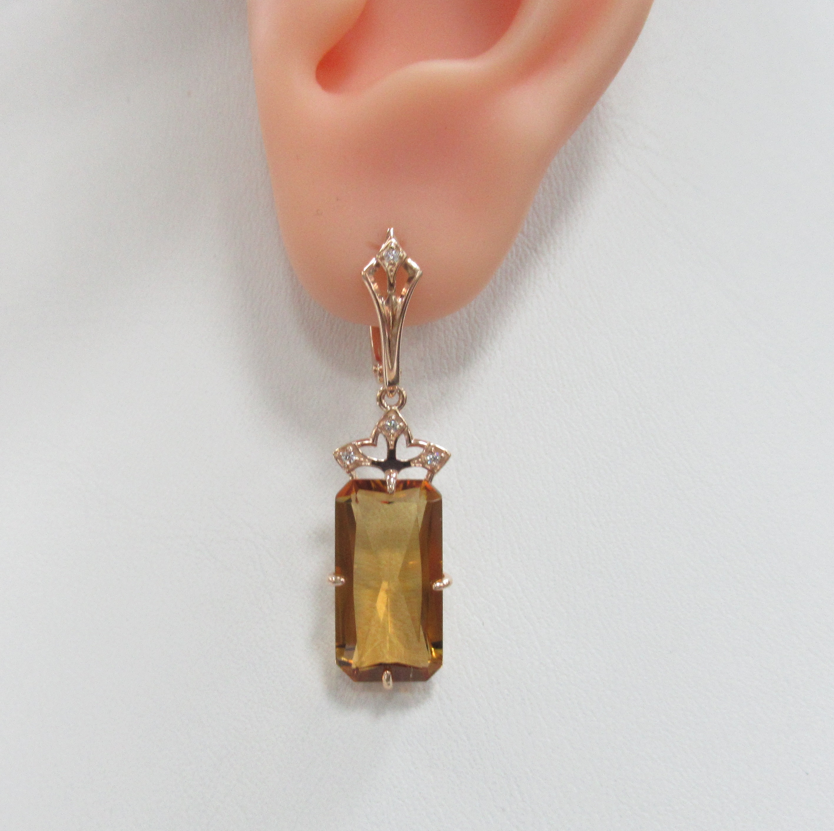 Серебряные серьги с цитринами